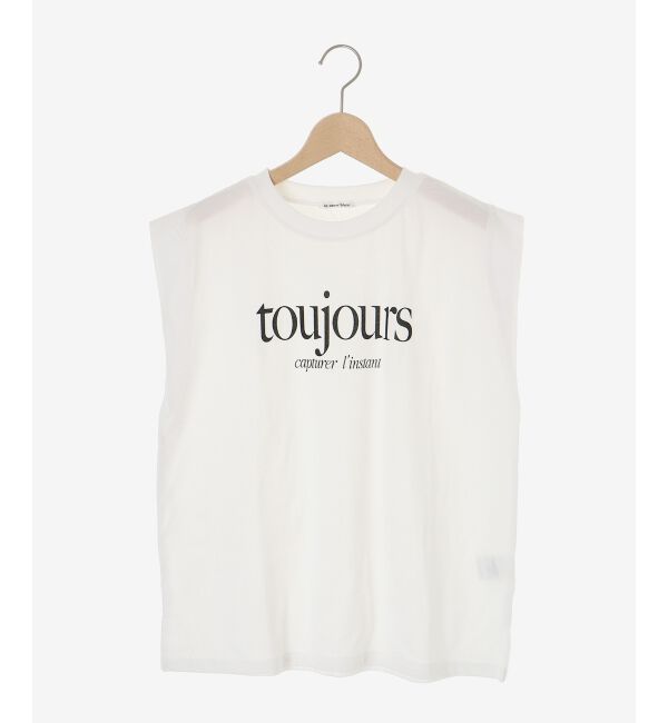 「toujoursロゴプリントフレンチTシャツ」|Tシャツ・カットソー|