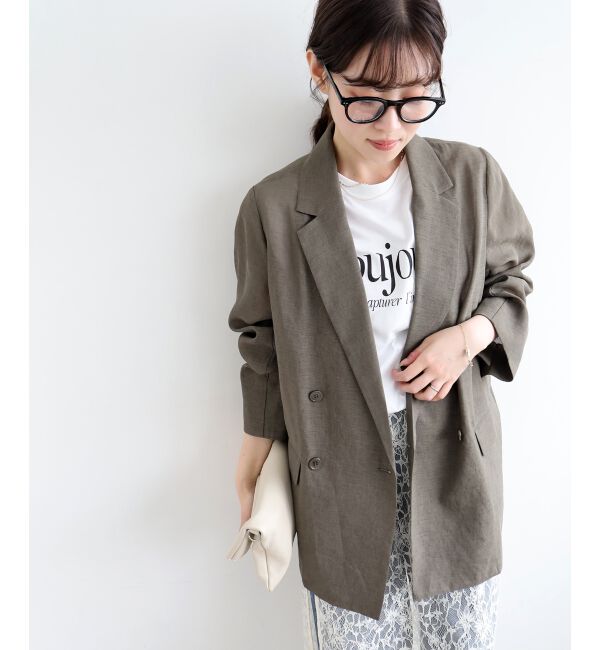  「toujoursロゴプリントフレンチTシャツ」|Tシャツ・カットソー|