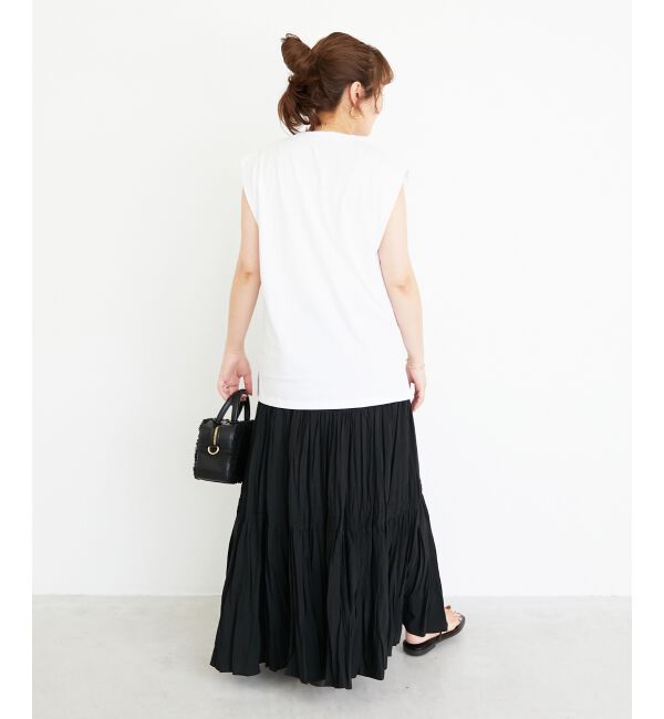  「toujoursロゴプリントフレンチTシャツ」|Tシャツ・カットソー|