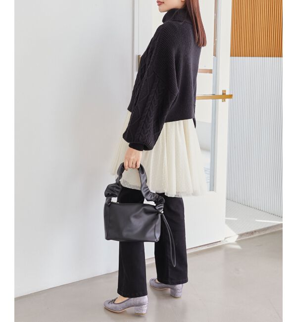 MAJESTICLEGON「ギャザーハンドルスクエアバッグ」|ショルダー・メッセンジャー|