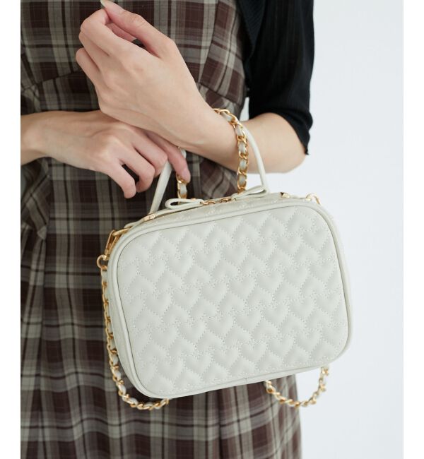  「ハートキルティングスクエアバッグ」|ショルダー・メッセンジャー|