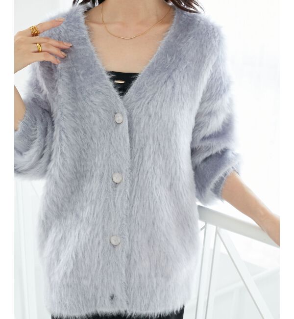  「キラメキシャギーミディカーディガン」|カーディガン|