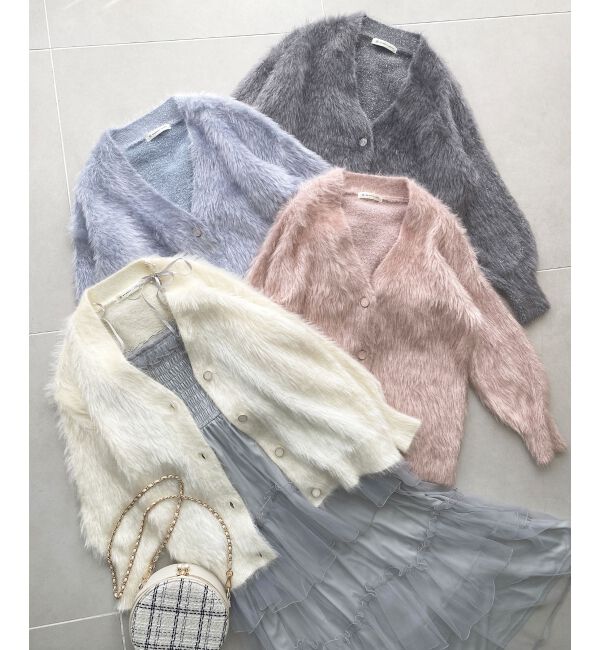  「キラメキシャギーミディカーディガン」|カーディガン|