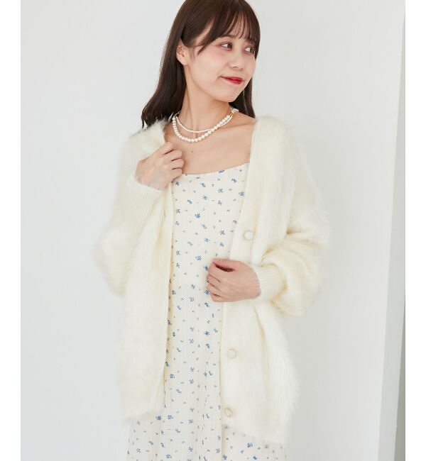 「キラメキシャギーミディカーディガン」|カーディガン|
