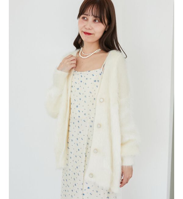  「キラメキシャギーミディカーディガン」|カーディガン|