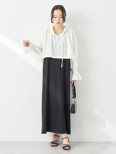 earth music&ecology「SET2点ドビーショートブラウス+キャミワンピース」|ワンピース|Black