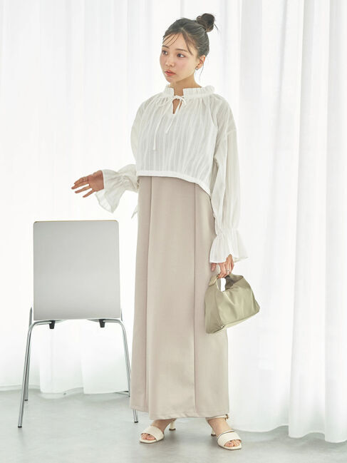 earth music&ecology「SET2点ドビーショートブラウス+キャミワンピース」|ワンピース|Beige