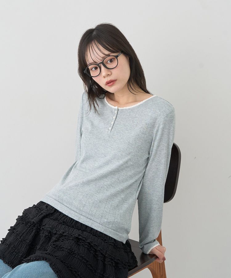 earth music&ecology「【WEB限定】アイレットジャカードタイトプルオーバー」|Tシャツ・カットソー|