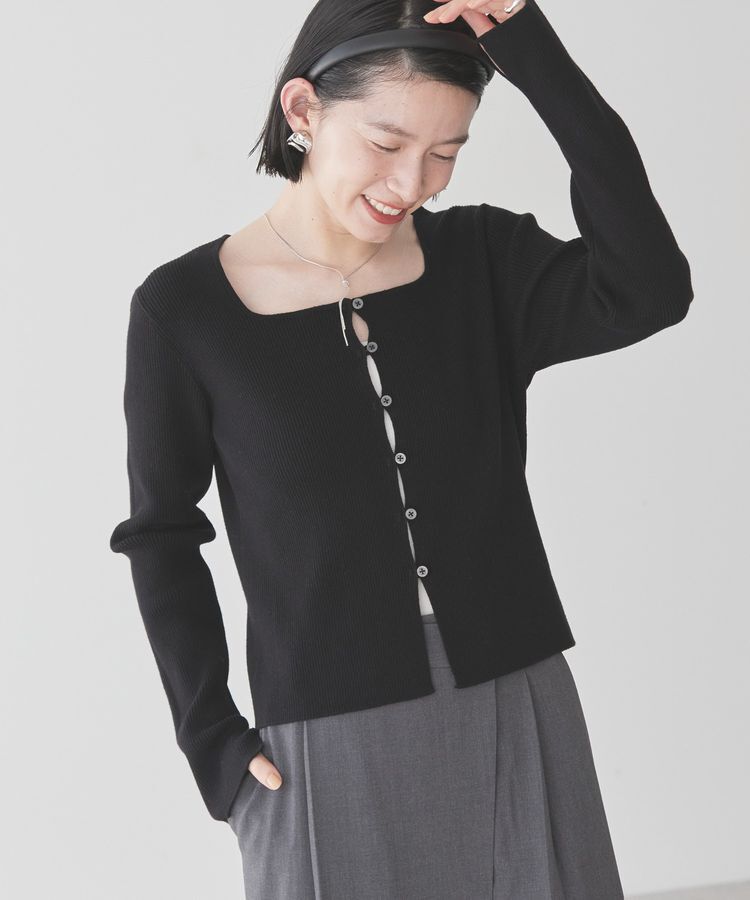 AMERICAN HOLIC「スクエアリブニットカーディガン」|カーディガン|