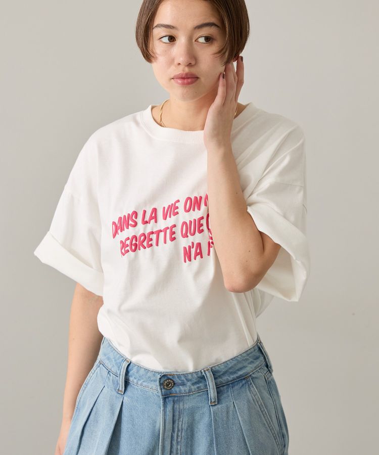 AMERICAN HOLIC「発泡プリントTシャツ」|Tシャツ・カットソー|Off White