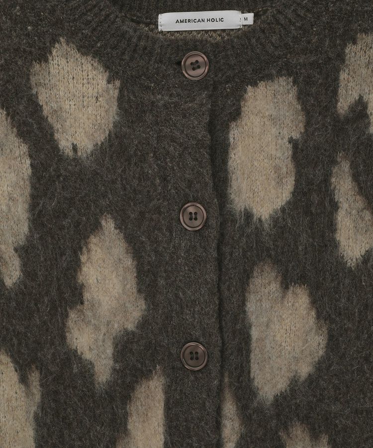 AMERICAN HOLIC「レオパード柄ニットカーディガン」|カーディガン|