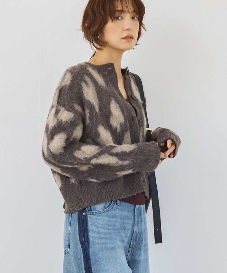 AMERICAN HOLIC「レオパード柄ニットカーディガン」|カーディガン|Brown