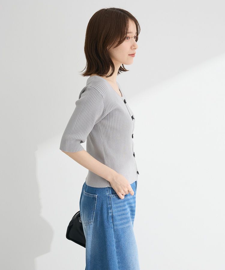 Green Parks「・swing by フロントリボンリブニット」|ニット・セーター|