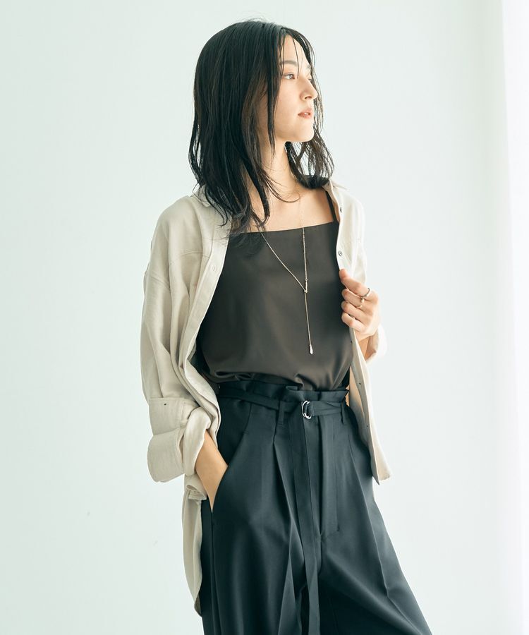 YECCA VECCA「ボートネックサテンキャミ」|インナー|