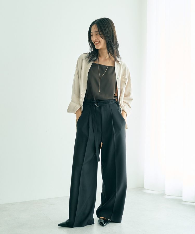 YECCA VECCA「ボートネックサテンキャミ」|インナー|