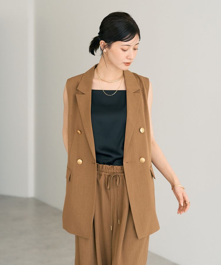 YECCA VECCA「ボートネックサテンキャミ」|インナー|