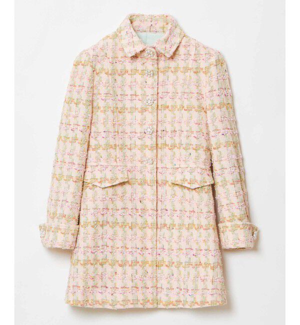 LOULOU WILLOUGHBY「【LOULOU WILLOUGHBY】LINTONツイードロングジャケット」|ノーカラージャケット|