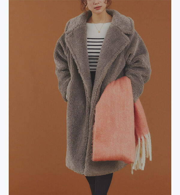 titivate「カールボアロングコート」|ステンカラーコート|