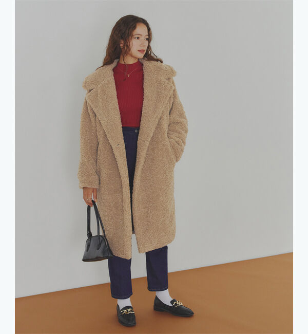 titivate「カールボアロングコート」|ステンカラーコート|