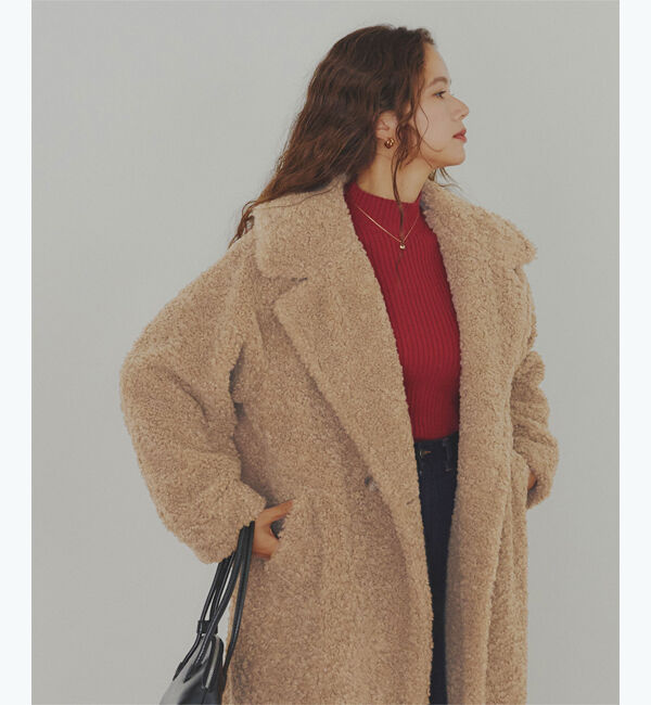 titivate「カールボアロングコート」|ステンカラーコート|