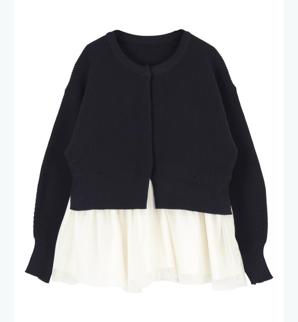 titivate「ペプラムレイヤードニットカーディガン」|カーディガン|