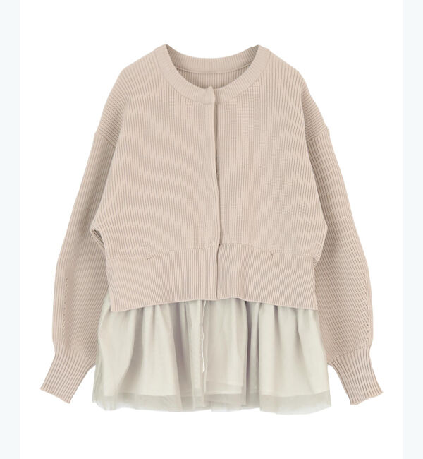 titivate「ペプラムレイヤードニットカーディガン」|カーディガン|
