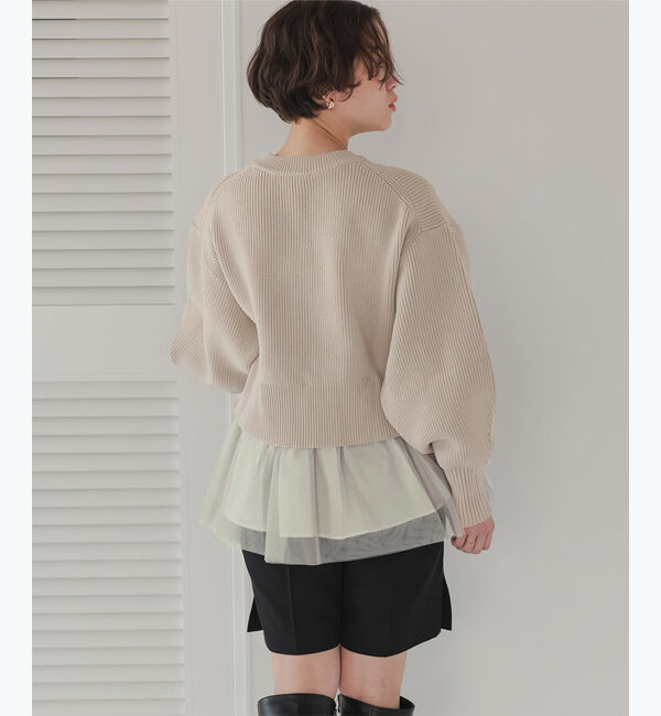 titivate「ペプラムレイヤードニットカーディガン」|カーディガン|