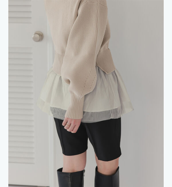 titivate「ペプラムレイヤードニットカーディガン」|カーディガン|