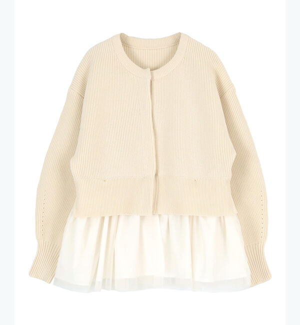 titivate「ペプラムレイヤードニットカーディガン」|カーディガン|