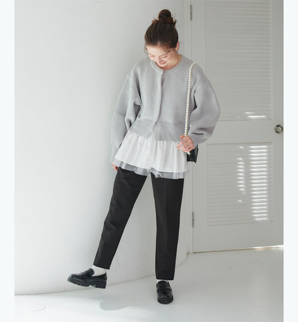 titivate「ペプラムレイヤードニットカーディガン」|カーディガン|