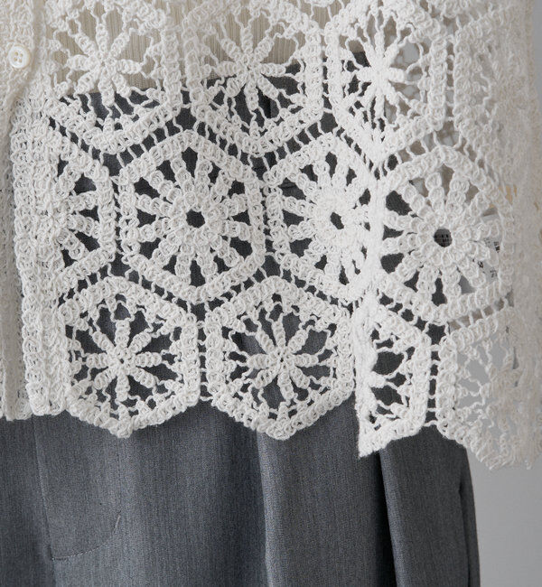  「カギ針編み風2WAYカーディガン」|カーディガン|