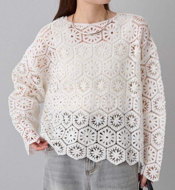  「カギ針編み風2WAYカーディガン」|カーディガン|