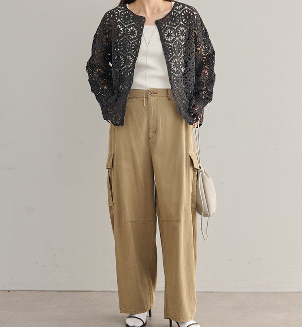  「カギ針編み風2WAYカーディガン」|カーディガン|