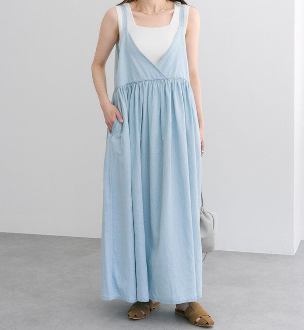  「【リバイバル / WEB限定】綿麻デニムワンピース」|ワンピース|
