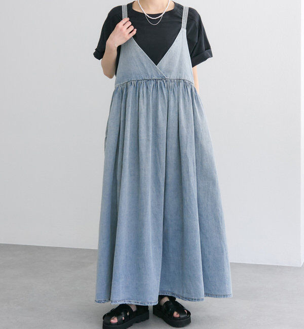  「【リバイバル / WEB限定】綿麻デニムワンピース」|ワンピース|