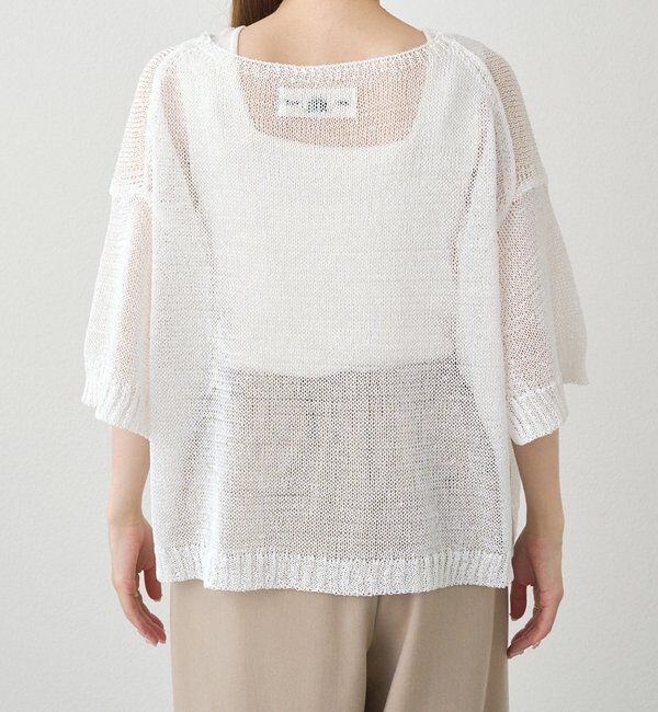  「テープヤーンハーフスリーブニットプルオーバー」|ニット・セーター|