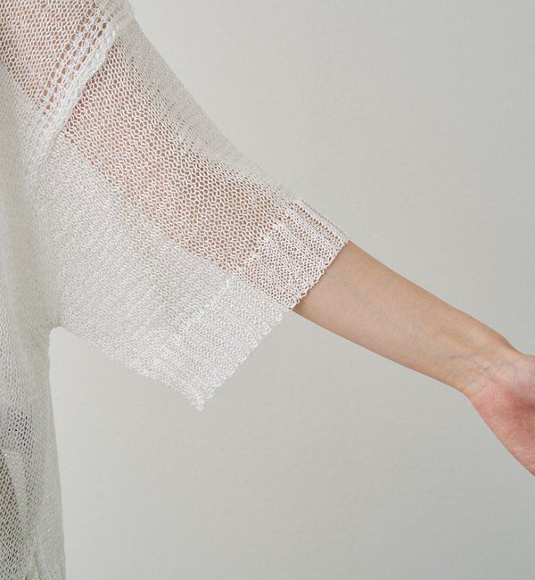  「テープヤーンハーフスリーブニットプルオーバー」|ニット・セーター|