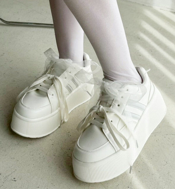  「リボンカスタム厚底スニーカー」|その他|