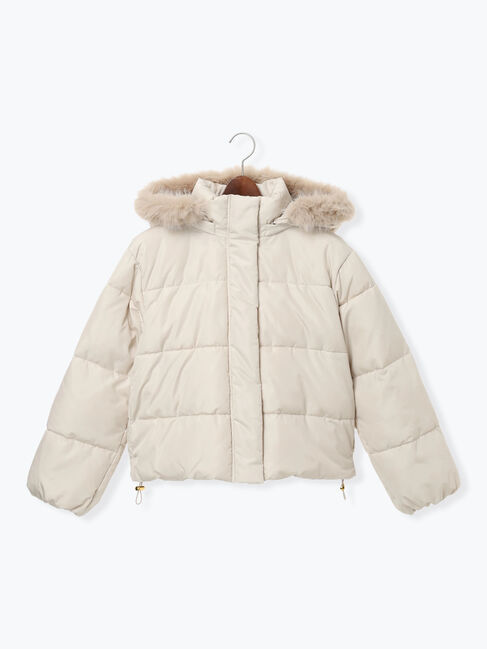 Te chichi TERRASSE「【撥水】フード取外し中綿ショートブルゾン」|ブルゾン・スタジャン|ベージュ