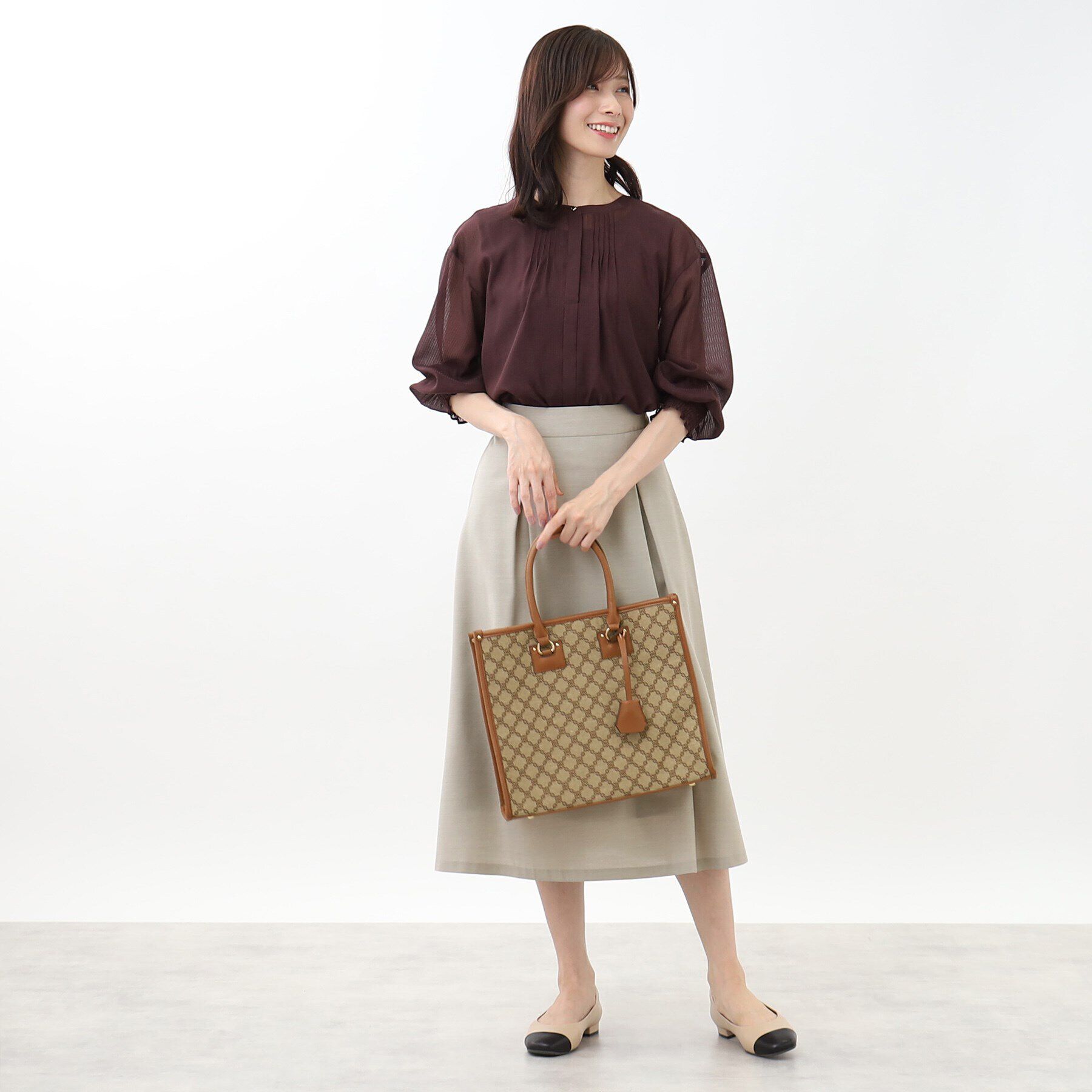 Reflect「【手洗い可】シャンブレーカラースカート」|スカート|