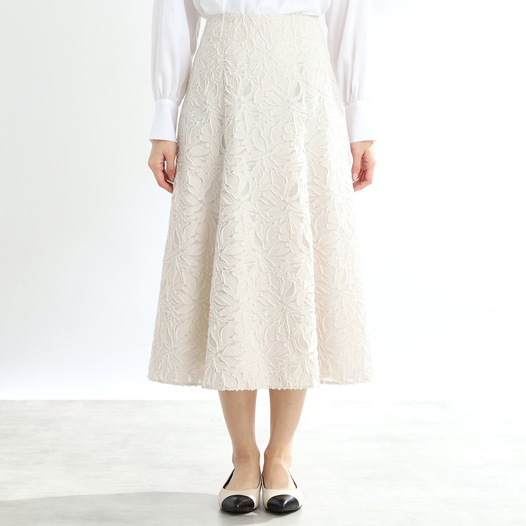 Reflect「【手洗い可】カットジャカードロングスカート」|スカート|