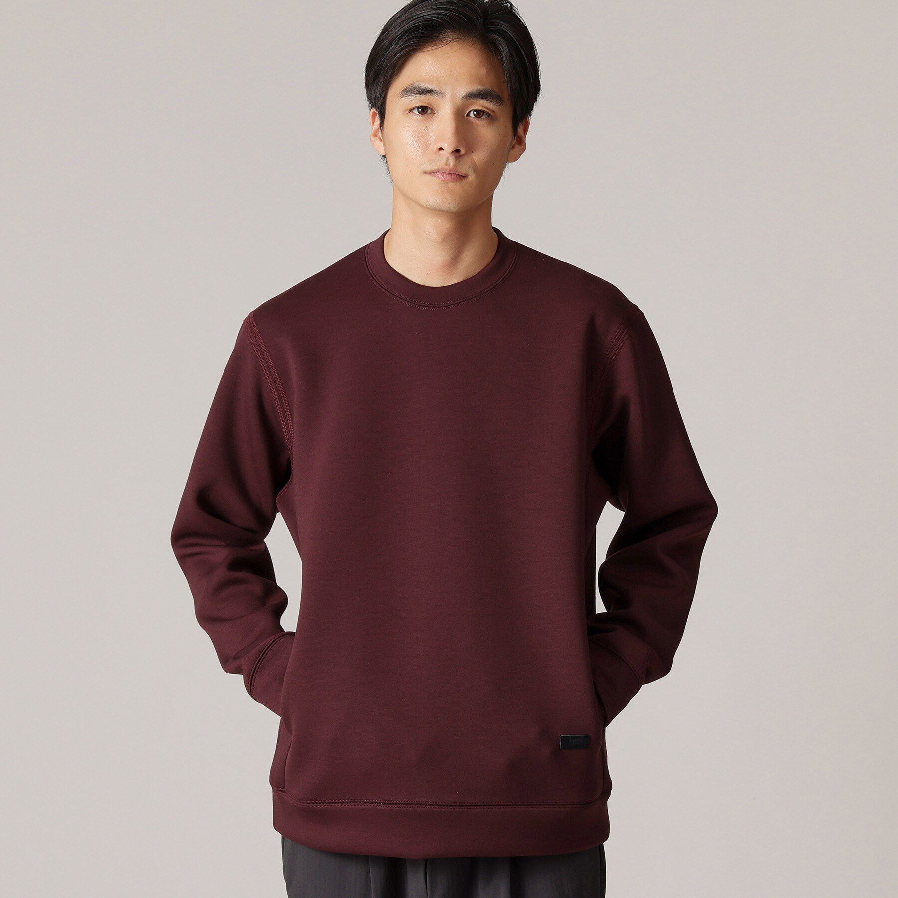TAKEO KIKUCHI「【Made in JAPAN】エアダン クルーネック プルオーバー」|パーカー|ボルドー(064)