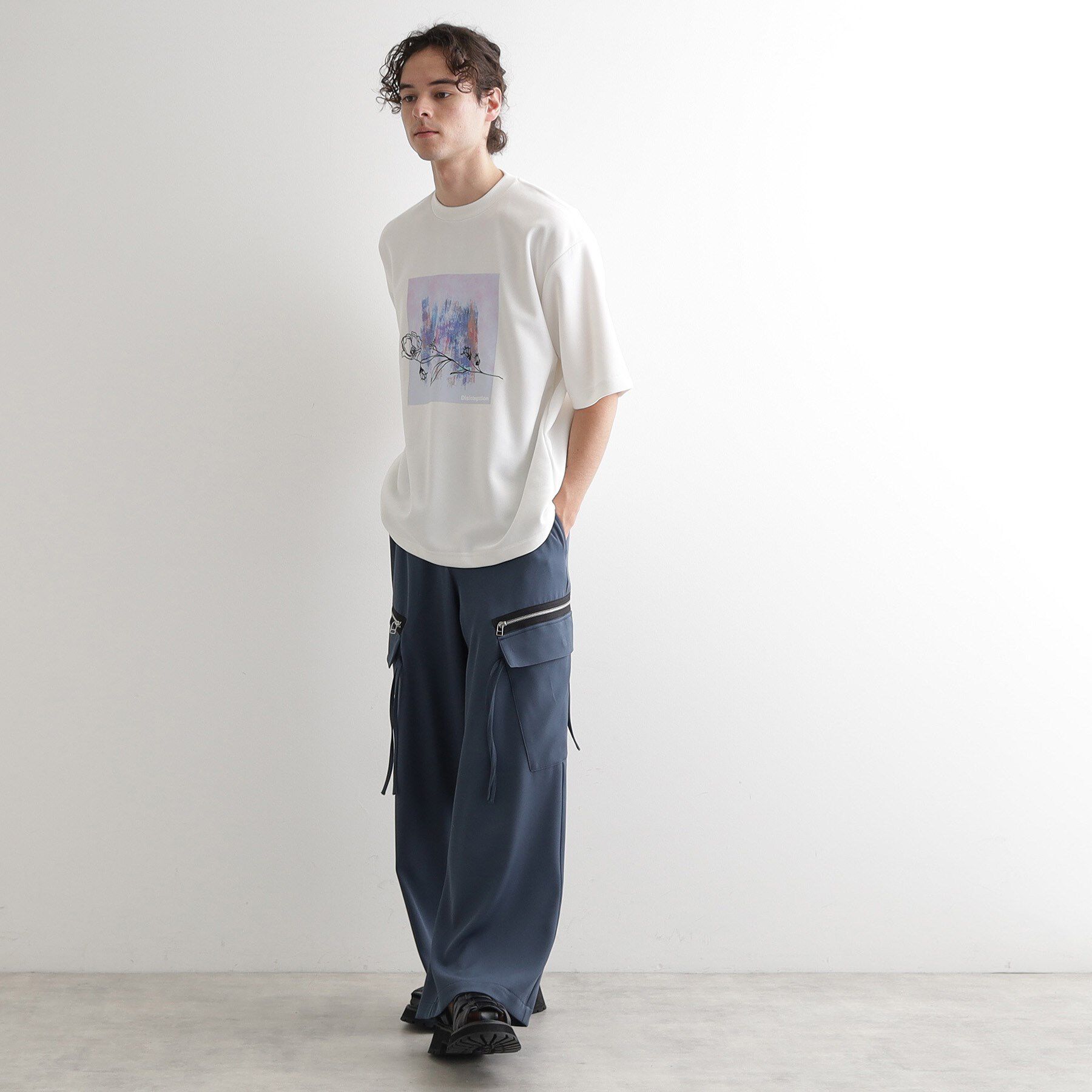 tk.TAKEO KIKUCHI「フラワー刺繍アブストカットソー」|Tシャツ・カットソー|