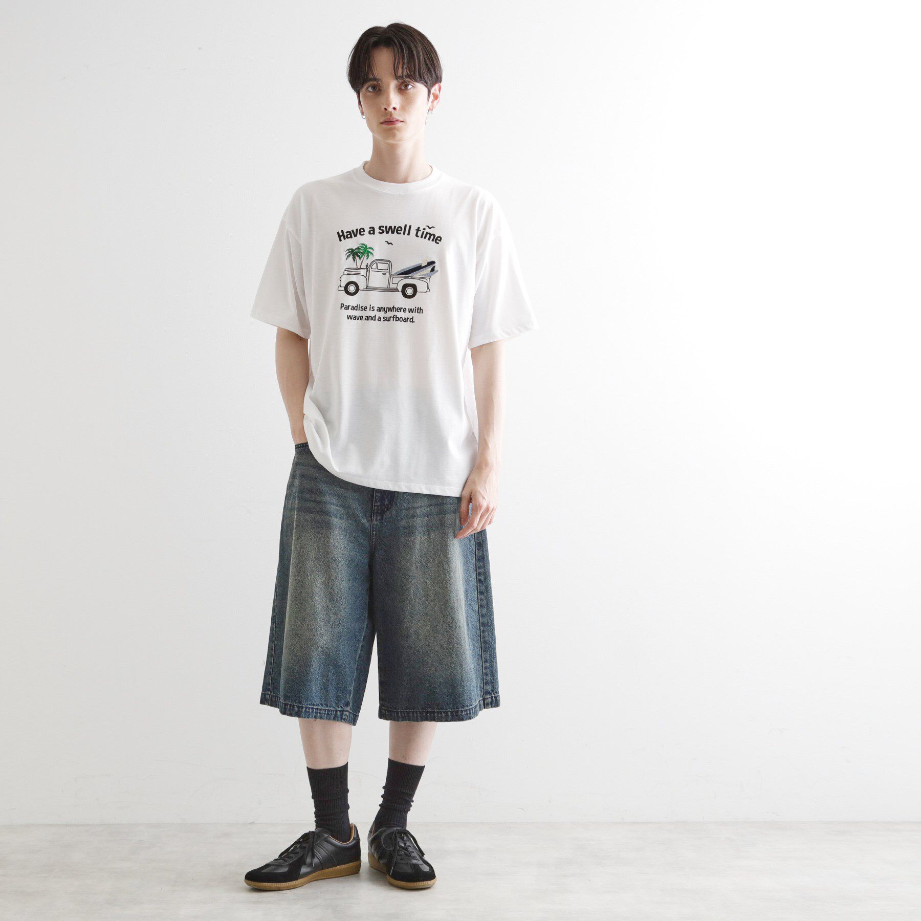 tk.TAKEO KIKUCHI「パッチクロス刺繍Tシャツ」|Tシャツ・カットソー|