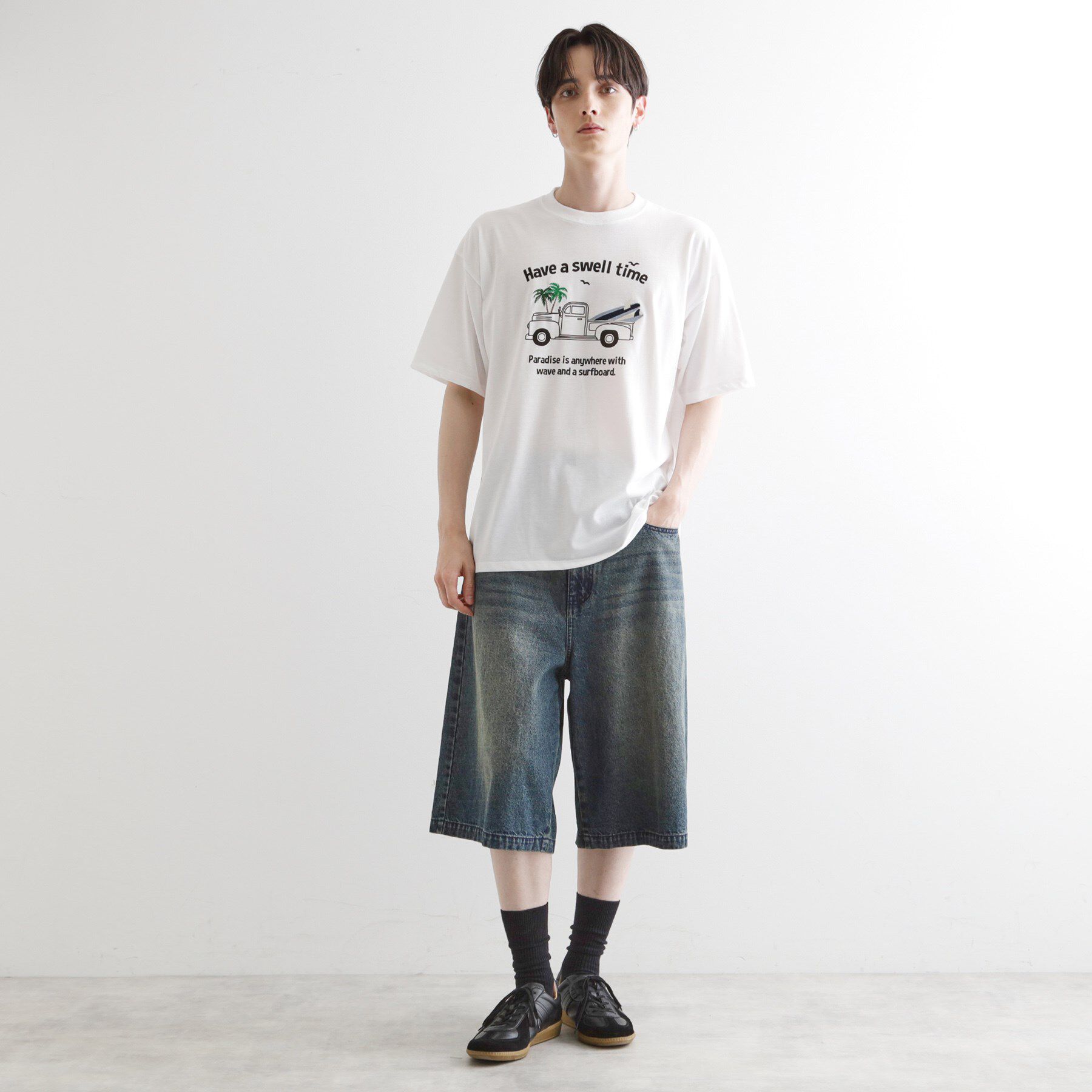 tk.TAKEO KIKUCHI「パッチクロス刺繍Tシャツ」|Tシャツ・カットソー|