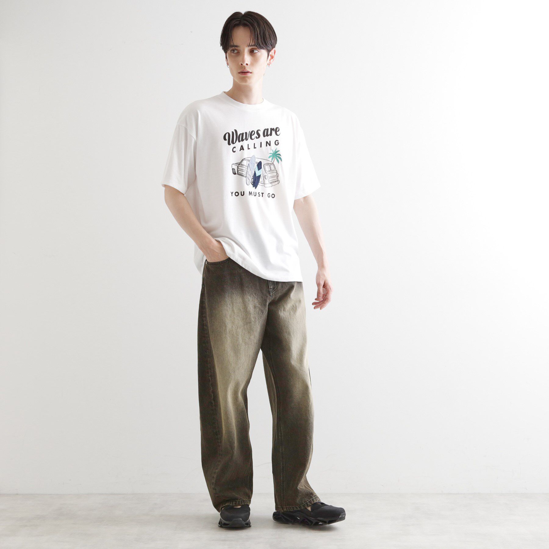 tk.TAKEO KIKUCHI「パッチクロス刺繍Tシャツ」|Tシャツ・カットソー|