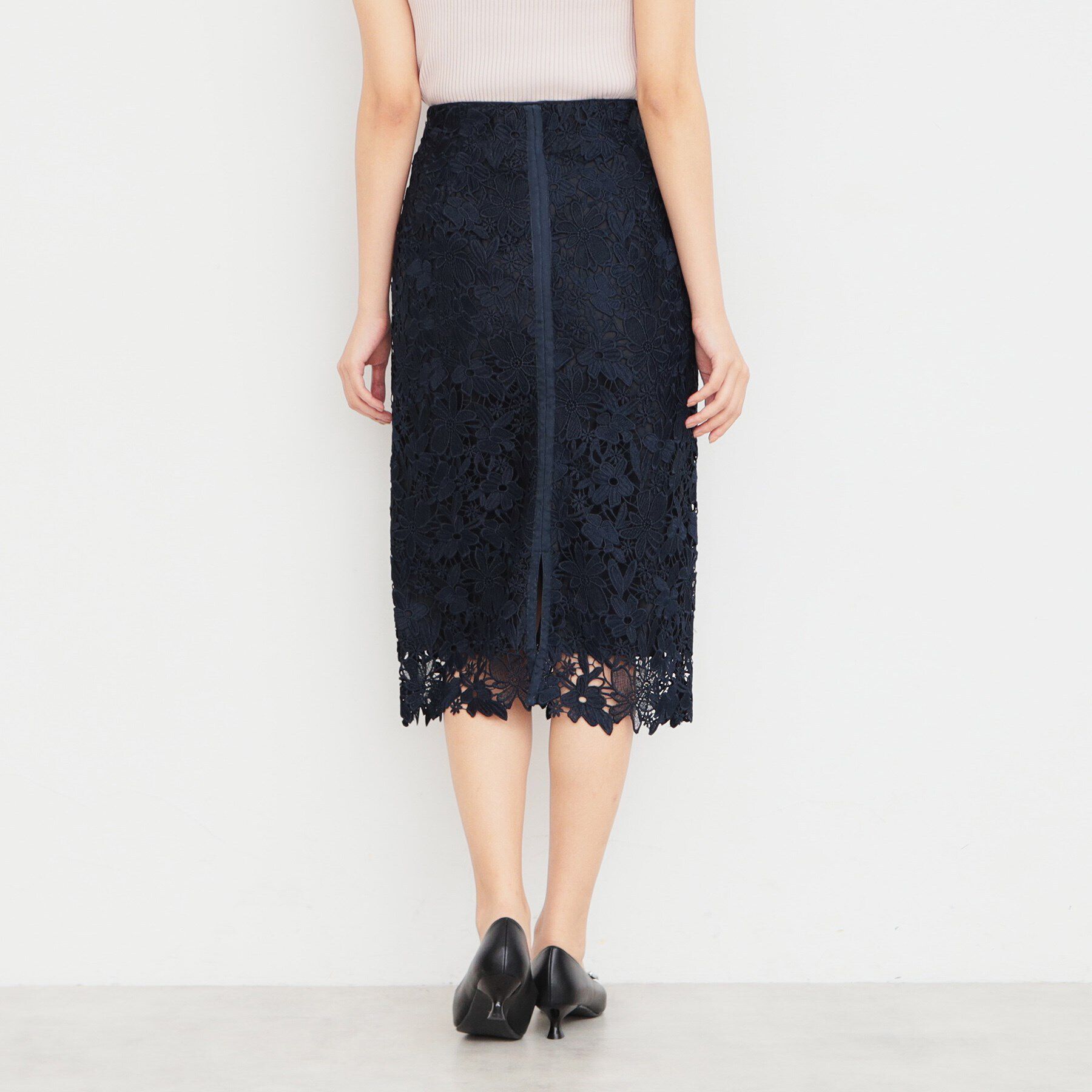 index「フラワーレースタイトスカート【洗濯機洗い可】」|スカート|