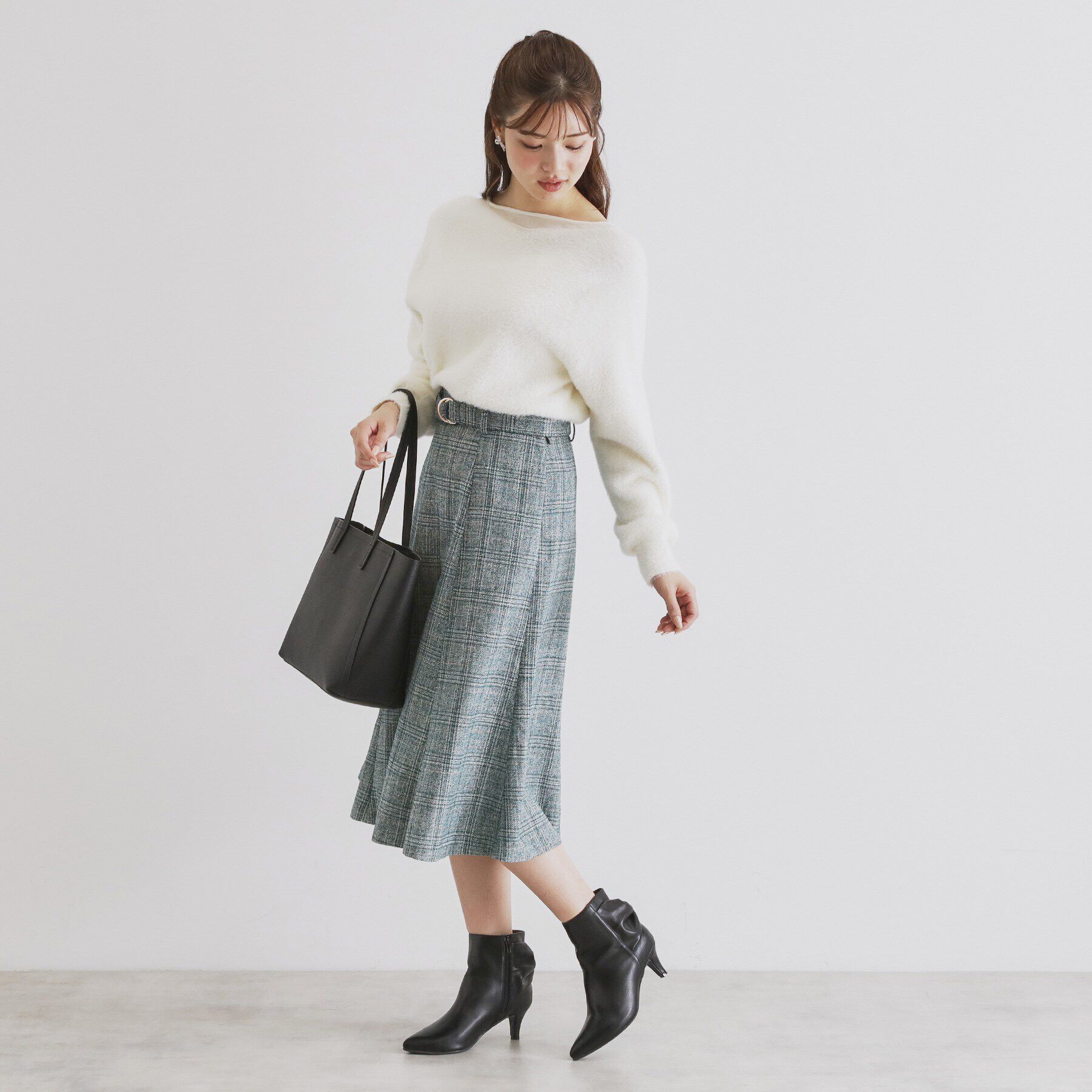 index「チェック柄マーメイドフレアスカート【洗濯機洗い可/イージーアイロン】」|スカート|