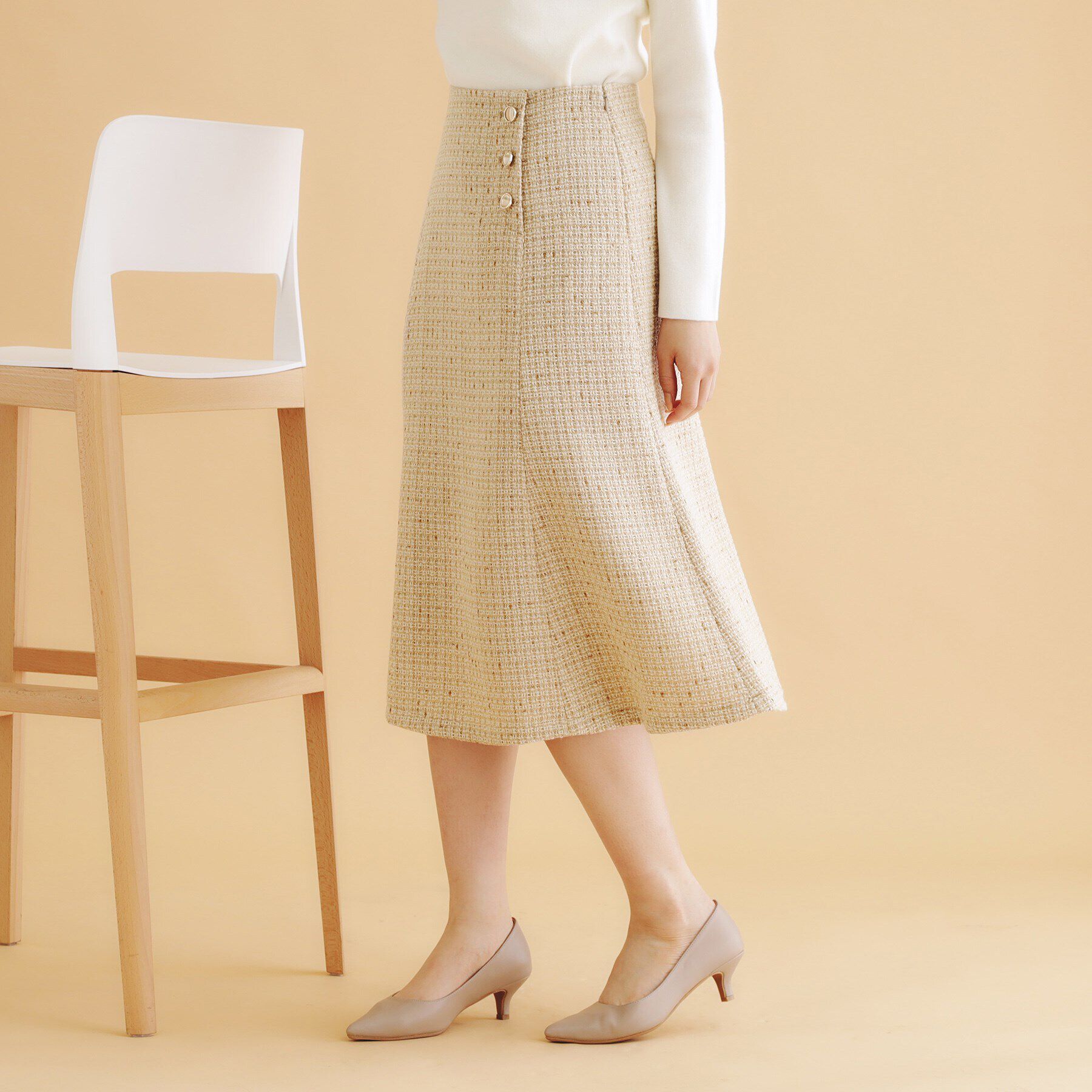 index「ラメツイードマーメイドフレアスカート【洗濯機洗い可/イージーアイロン/防シワ】」|スカート|