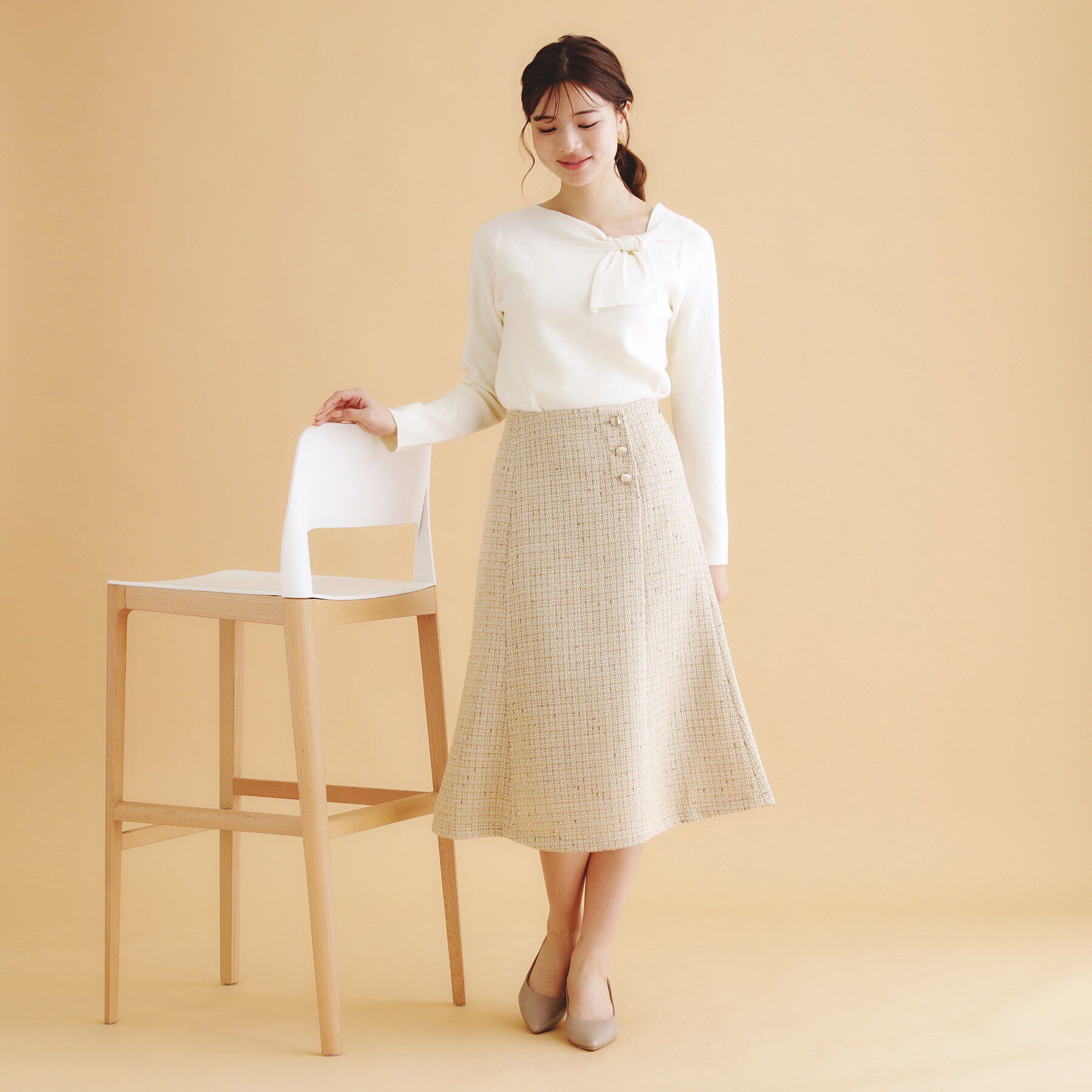 index「ラメツイードマーメイドフレアスカート【洗濯機洗い可/イージーアイロン/防シワ】」|スカート|